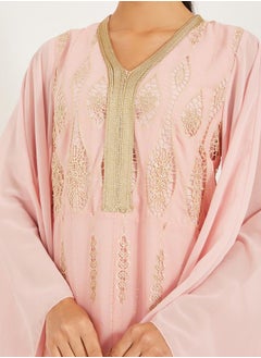 Styli Embroidered Batwing Sleeve Jalabiya  - Image 4
