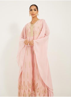 Styli Embroidered Batwing Sleeve Jalabiya  - Image 3