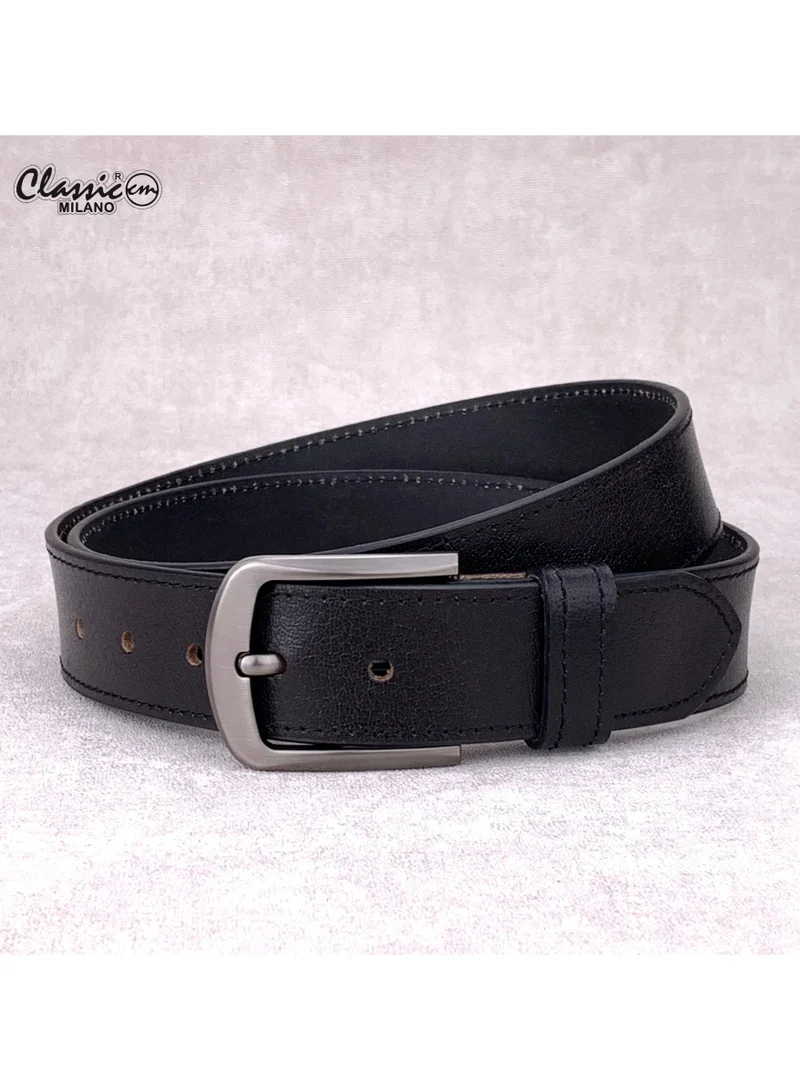 Classic Milano Genuine Leather Belt for Men - Semi-Casual & Party Wear Belt for Jeans, Casual Outfits, and Gifts - Black, Brown & Tan Men’s Belt
