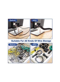 JOTO (4 Pack) Cable Management Sleeve with 10 Pieces Cable Tie, 20 inch Cord Organizer System with Zipper for TV/Computer/Home Entertainment, Flexible Cable Sleeve Wrap Cover -Black  - Image 3