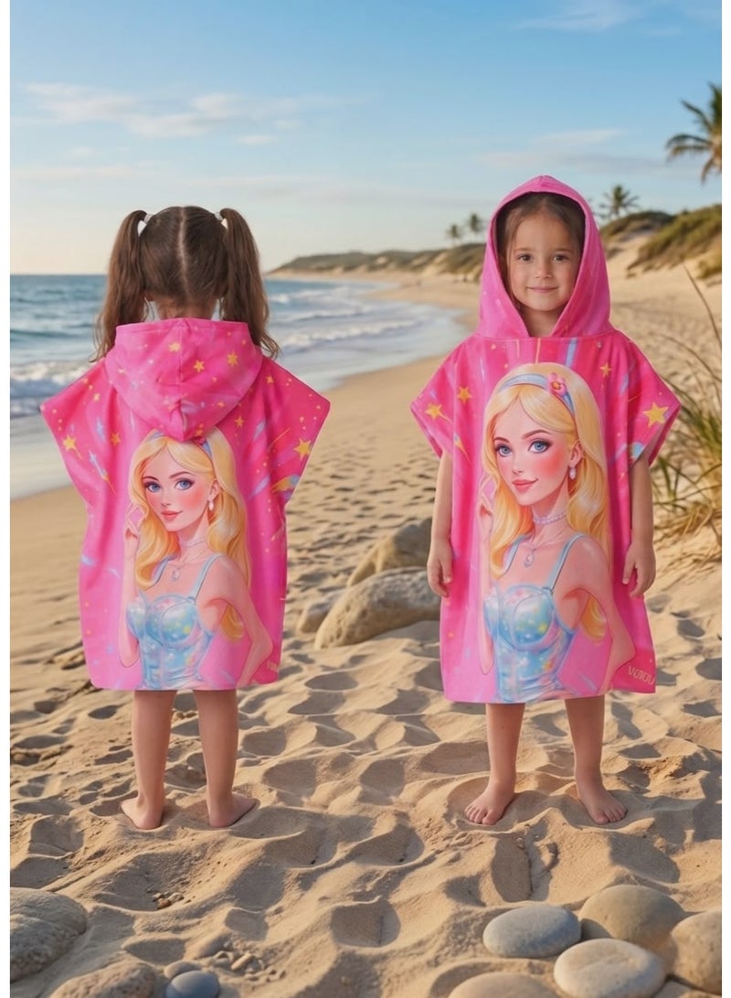 Children's Beach Poncho (65*60cm) Available in Various Designs and Colors, One-Size