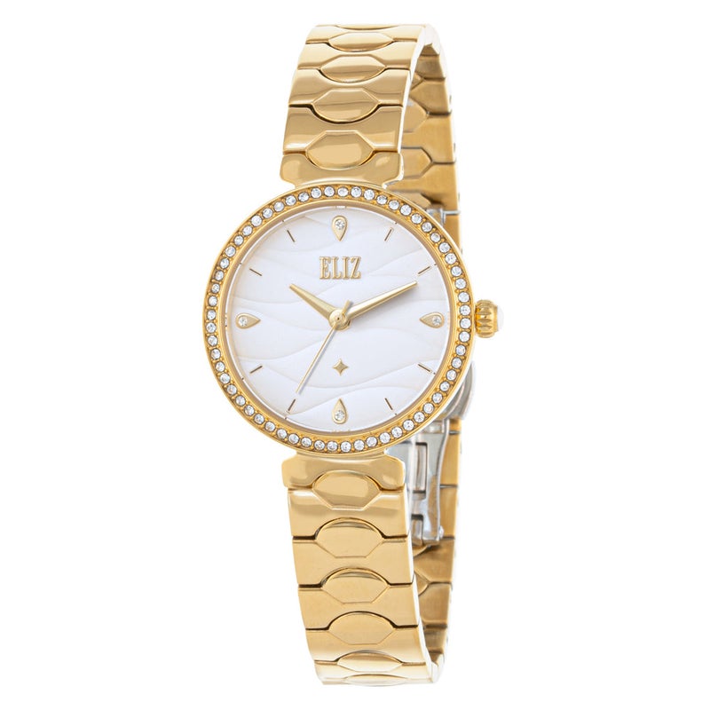 ELIZ ES8840L2GSG SS Case & Band 3-Hands Women's Watch