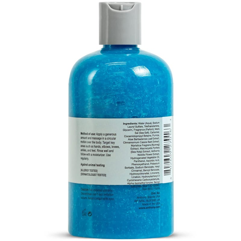 Anthony Exfoliating Body Scrub, Sea Salt, Vitamin C & Aloe Vera, Deep Cleans, Smooths Rough Patches, Soothes & Protects Skin, Hydrating Blue Sea Kelp Body Wash, 12 Fl Oz, Refreshes & Revitalizes - Image 5