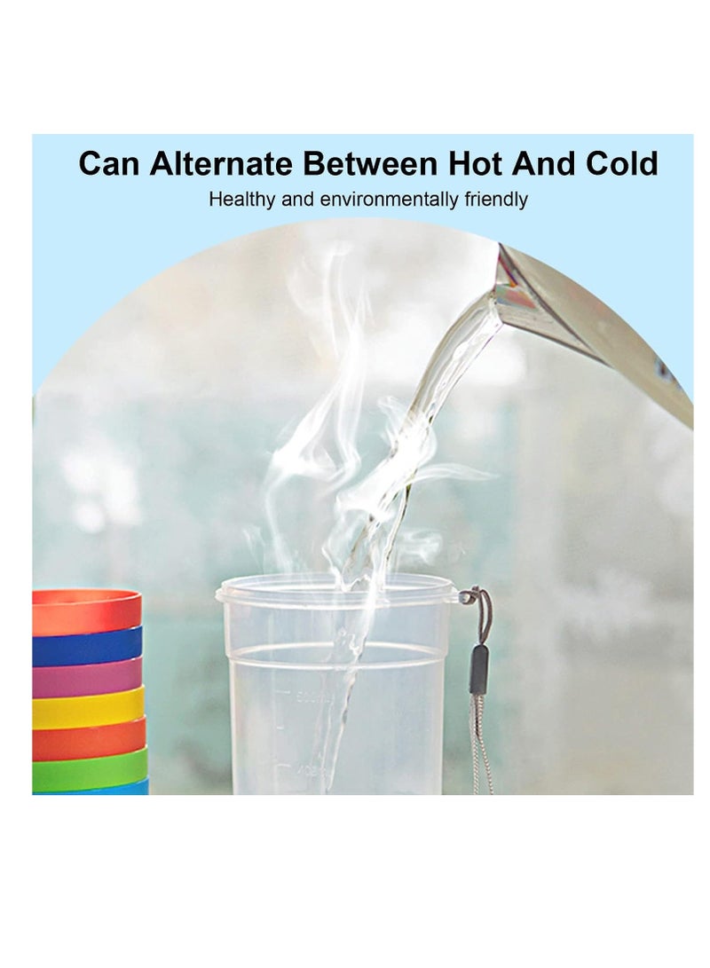 NIBEMINENT Reusable Plastic Cup, 9 Pcs Picnic Cup Beverage Coffee Drinking Travel Set, for Kitchen Outdoor Party BBQ Travel, 500ml*1, 200ml*8 - Image 4