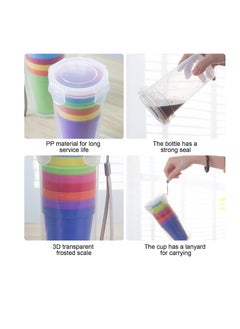 NIBEMINENT Reusable Plastic Cup, 9 Pcs Picnic Cup Beverage Coffee Drinking Travel Set, for Kitchen Outdoor Party BBQ Travel, 500ml*1, 200ml*8  - Image 5