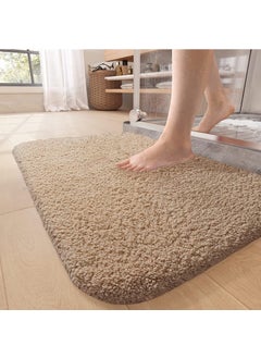 EDBIRET Bathroom Rug Bath Mat Thick Shaggy Soft Highly Absorbent Bath Rugs NonSlip Machine Washable Bath Mats for Bathroom Decor Tub Shower Bathroom Vanity Floor Accessories Beige 40 60  - Image 1