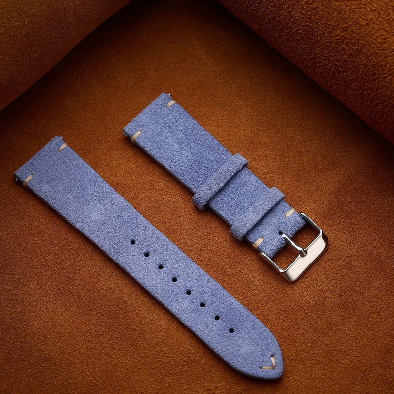 Bluejw Lionorm Suede Leather Smart Bracelet Replacement Strap for 14mm 16mm 18mm 20mm 22mm Watches – Quick Release Leather Watch Band to Replace the Watch Strap - Image 1