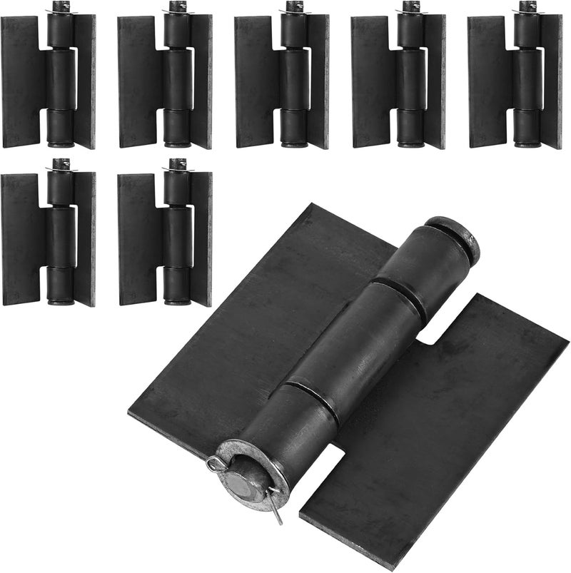 Inchoco Weld On Hinges Extra Heavy Duty 4.4" x 4" Weldable Metal Butterfly Hinges Solid Steel Welding Butt Hinge Thickness 5mm for Heavy Metal Farm Garage Trailer Gates & Doors - 2 Pcs - Image 1