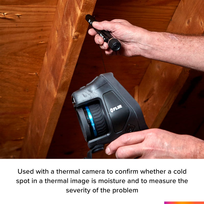 Flir مقياس رطوبة FLIR MR40 مع مصباح يدوي، محمول في الجيب، متين 2-دبوس، مقياس رطوبة أحادي القياس مع مصباح يدوي مدمج للخشب ومواد البناء الشائعة - Image 4