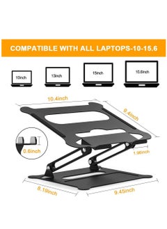 Excefore Adjustable Laptop Stand, Portable Laptop Computer Stand Rriser & Multi-Angle Stand with Heat-Vent to Elevate Laptop Holder Fit  - Image 2