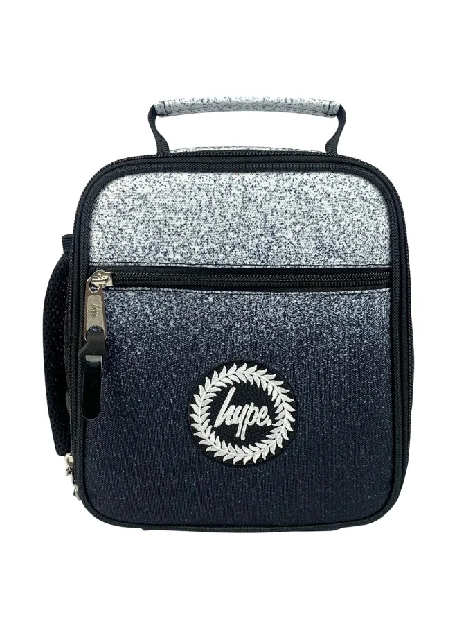 JUST HYPE Insulated Lunch Bag - Black & White Speckle Fade