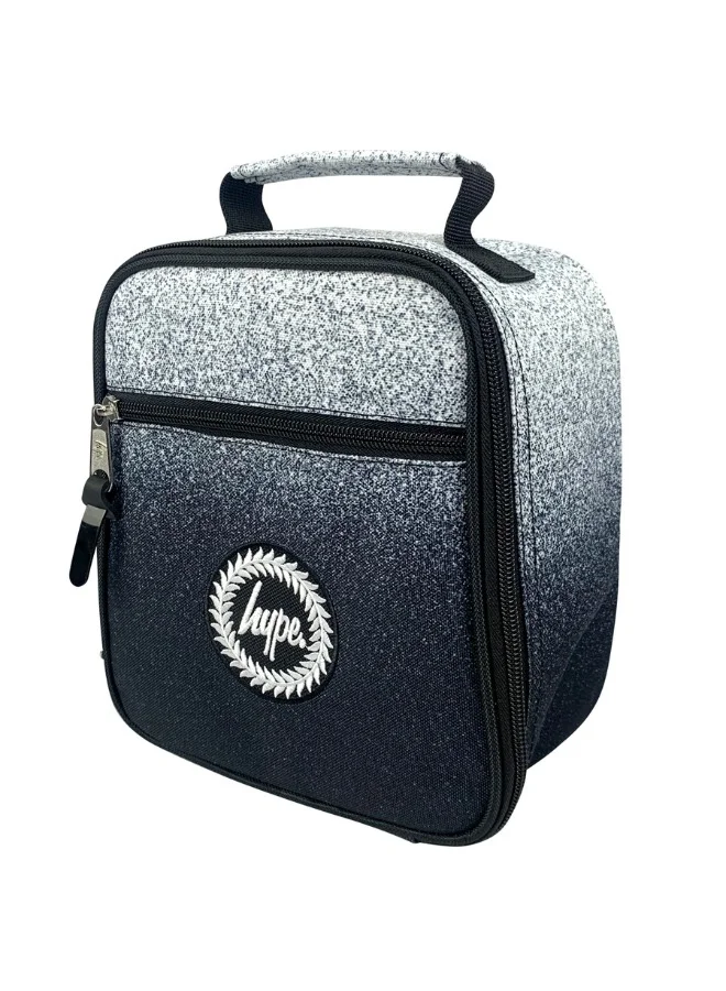 JUST HYPE Insulated Lunch Bag - Black & White Speckle Fade