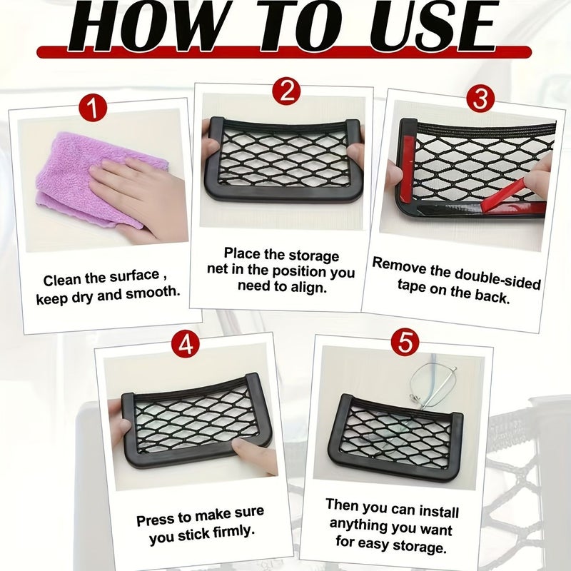 7pcs Thick Nylon Mesh Storage Net Set Elastic Telescopic Design For RVs Camping And Outdoor Activities Durable Easy To Install With Hooks And Luggage Racks Ideal For Travelers Campers And Home Use Camping Accessories - Image 4