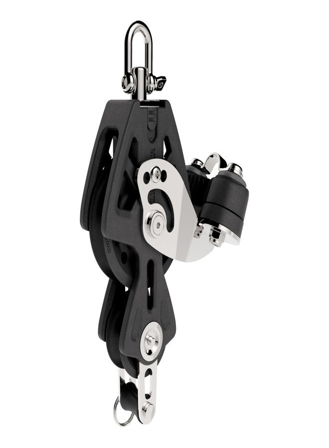 Lewmar 50mm Synchro Block Fiddle Becket Cam, 990 lb Working Load Limit, Accommodates 1/4" - 3/8 Lines, High-Density Free-Spin Bearing, Traveler Compatible - 29925039BK