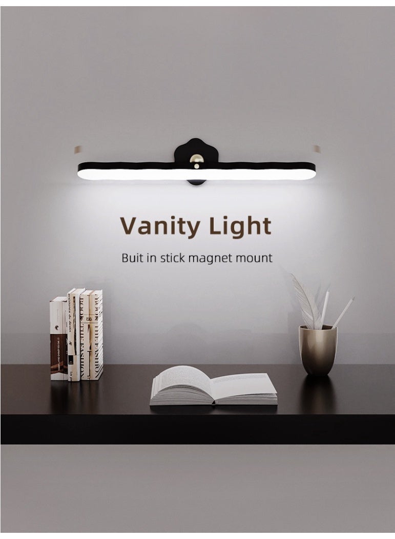 LED Wood Wall Lamp, 360° Rotatable Magnetic Battery Operated Wireless USB Rechargeable LED Night Light with Touch Control Switch TWO-Level Dimmable Touch Control Vanity LightsReading Makeup Household Lighting - Image 2