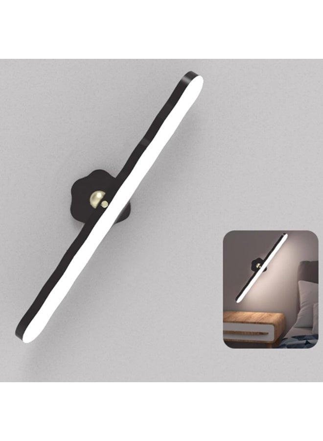 LED Wood Wall Lamp, 360° Rotatable Magnetic Battery Operated Wireless USB Rechargeable LED Night Light with Touch Control Switch TWO-Level Dimmable Touch Control Vanity LightsReading Makeup Household Lighting - Image 1