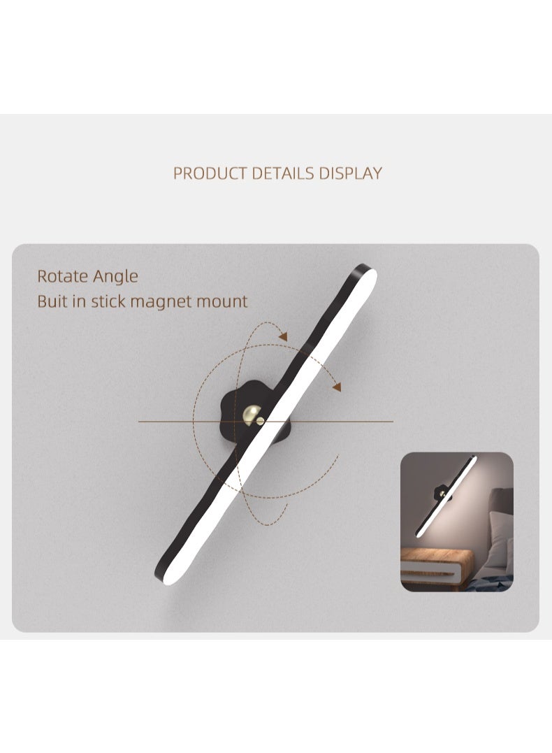 LED Wood Wall Lamp, 360° Rotatable Magnetic Battery Operated Wireless USB Rechargeable LED Night Light with Touch Control Switch TWO-Level Dimmable Touch Control Vanity LightsReading Makeup Household Lighting - Image 5