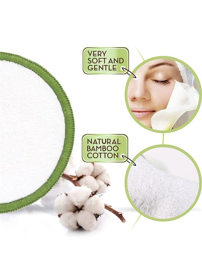 MSQ Reusable Makeup Remover Pads (20 Pack) with a Washable Laundry Bag and Round Box for Storage, Reusable Bamboo Cotton Rounds for All Skin Types, Eco-Friendly Reusable Bamboo Cotton Pads - Image 5