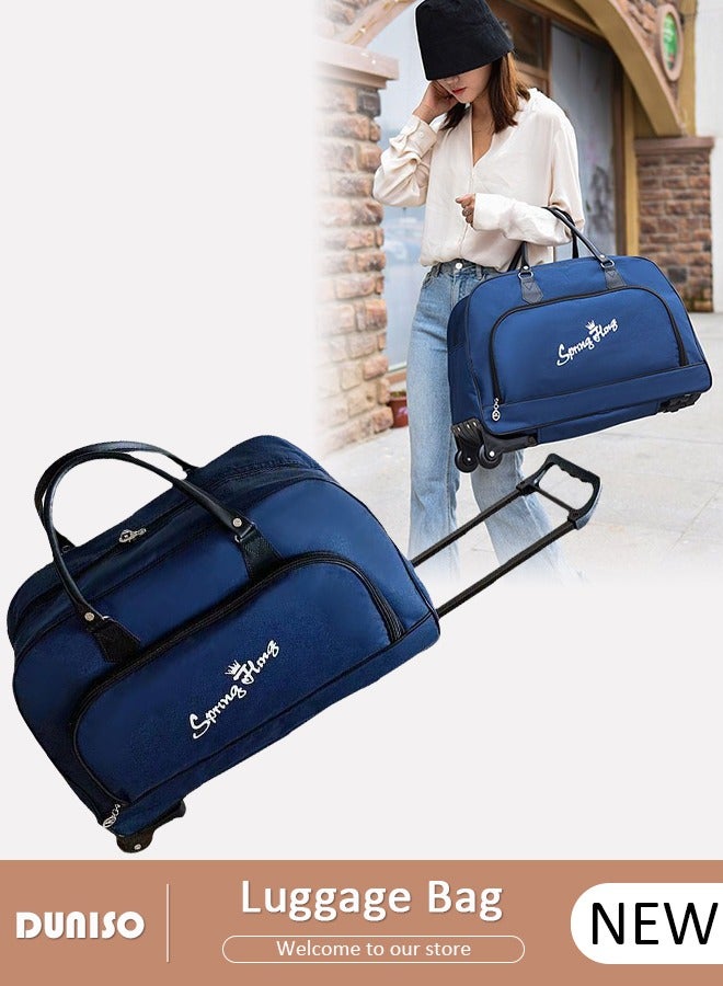 DUNISO 2 in 1 Suitcase for Men and Women, Large Capacity Hand Luggage Bag with Adjustable Pull Rod Portable Trolley Luggage Bag Travel Duffel Bag Multi-pocket Trolley Carry on Bag for Business Travel - Image 1
