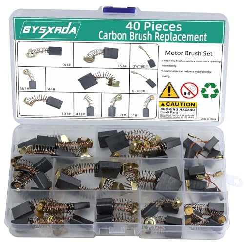 Gysxrda Electric Motor Carbon Brushes Set - 40 Pack Replacement Repair Kit with 10 Sizes, Suitable for Repair Power Tools Part - Image 1