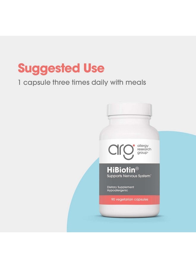 Allergy Research Group HiBiotin Supplement - Extra Strength Biotin Pills, 100,000mcg Biotin, High Dose Biotin, Vegetarian Capsules, Hypoallergenic, Gluten Free - 90 Count - Image 4