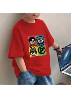 New 100 Cotton Summer Clothes Korean Style New Ins Boys Short-Sleeved T-Shirt Children'S Clothes Men'S Handsome Fashionable Clothes