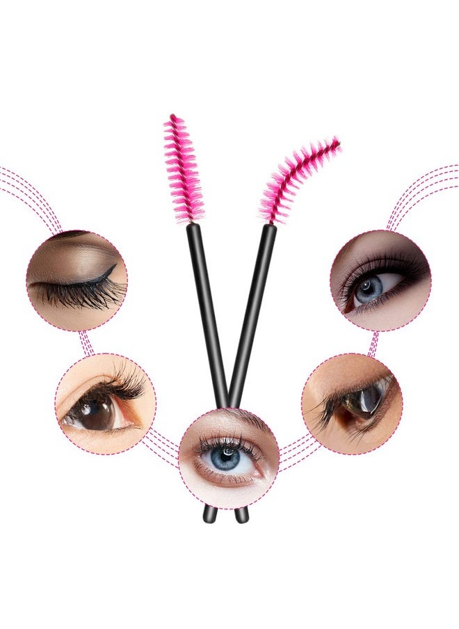 Queen Scepter - 200Pcs Disposable Eyelash Wands Mascara Brushes Eyebrow Brush Lash Extension Combs Applicator Makeup Brush Rose Red - Image 1
