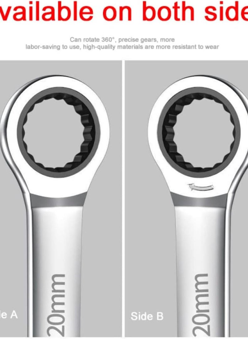 GGOOT Dual-use Wrench Auto Repair Combination Ratchet Quick Wrench Hardware Tools,Ratchet 12 Piece,01 - Image 3