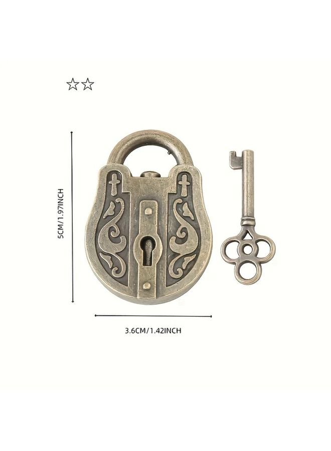 2pcs Vintage Alloy Puzzle Locks with Keys Antique Padlock Brain Teaser Magic Trick - Image 5
