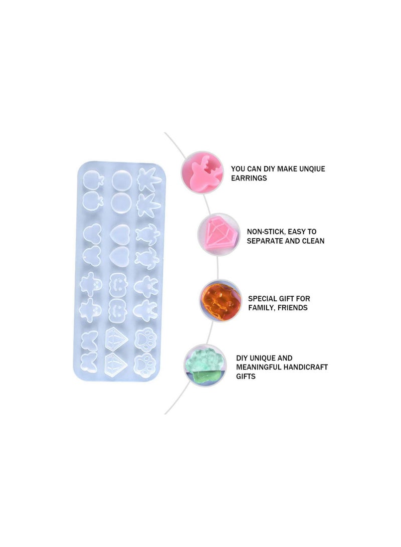 Earring Stud Resin Silicone Molds Resin Charms Casting Mould Stud Earrings Epoxy Resin Charms Casting Mould