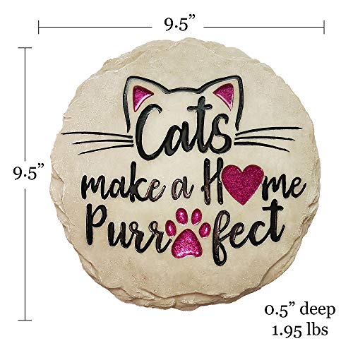Spoontiques - Garden Décor - Cats Make a Home Purrfect Stepping Stone - Decorative Stone for Garden - Image 5