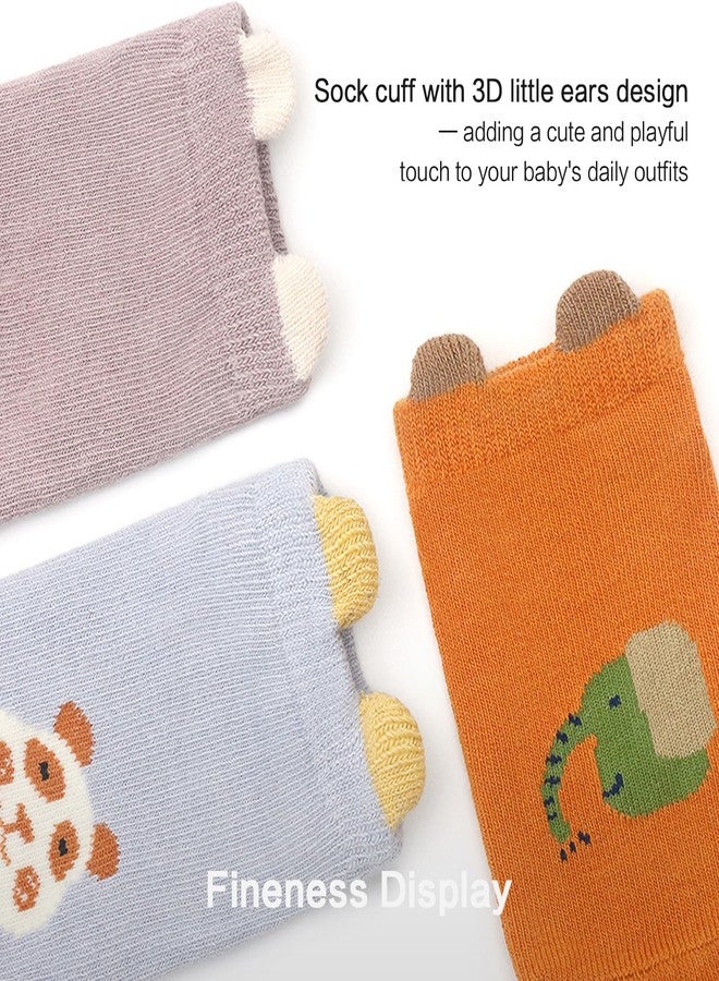 Agniphant 6 Pairs Baby Socks Set for 1-3 Years | Anti-Skid Grip Socks with Cartoon Designs, Ideal Newborn Baby Essentials & Winter Wear for Toddler Boys and Girls - Image 5