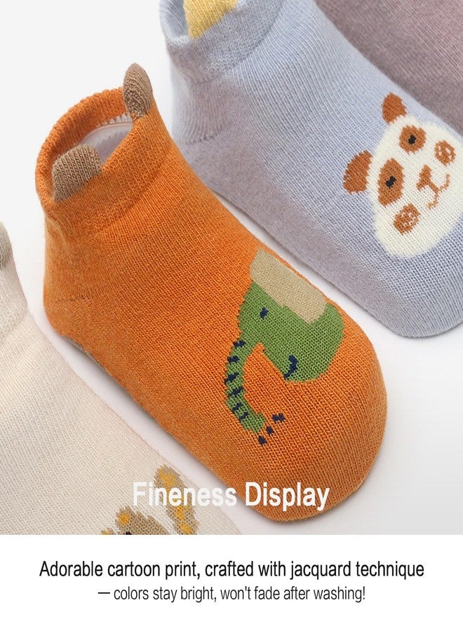 Agniphant 6 Pairs Baby Socks Set for 1-3 Years | Anti-Skid Grip Socks with Cartoon Designs, Ideal Newborn Baby Essentials & Winter Wear for Toddler Boys and Girls - Image 3