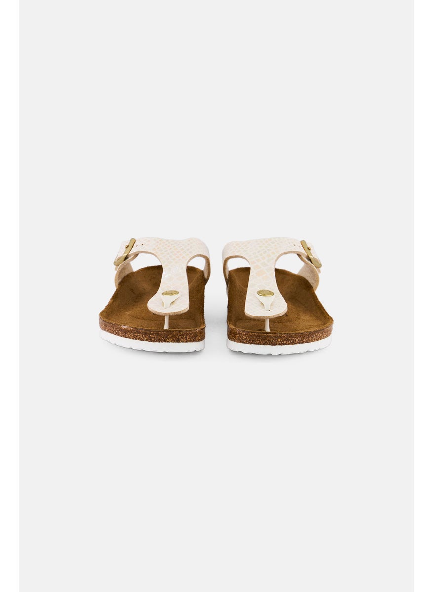 BIRKENSTOCK Kids Girl Slip On Cork Sandals, Cream  - Image 2
