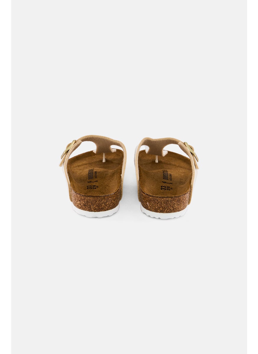 BIRKENSTOCK Kids Girl Slip On Cork Sandals, Cream  - Image 4