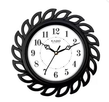 Kadio Analog 24.5 cm X 24.5 cm Wall Clock (Black, with Glass, Standard) - Image 1