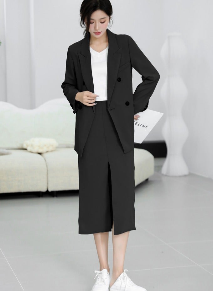 Shougu Casual Women's Suit Jacket Half Skirt Two-piece Set  - Image 1