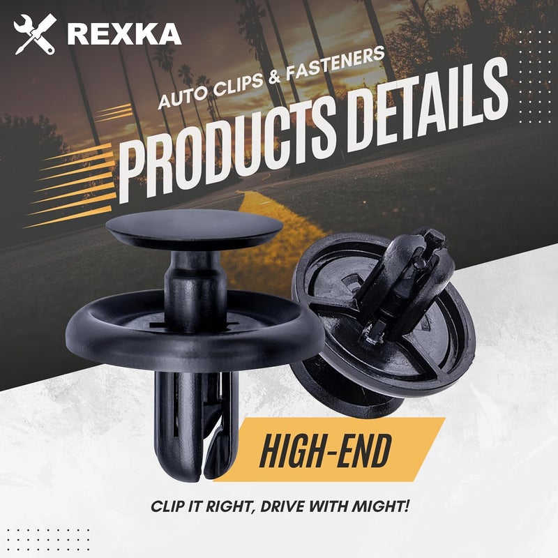 Rexka 40pcs Engine Splash Shield Fender Liner Trunk Lid Trim Under Cover Push-in Style Retainer Clip 90467-07201 for Toyota Lexus 4Runner Avalon Camry Corolla Highlander Matrix RAV4 Sequoia Tundra - Image 3