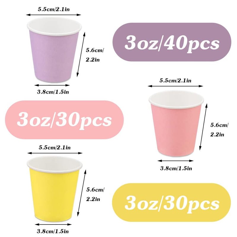 Huaiid Huaiid 3 oz 100 Packs Small Paper Cups Mouthwash Cups Bathroom Cups Disposable Espresso Cups 3 oz Paper Cups for Snack Bathroom Espresso Perfect for Home Condos Rvs Campers (Colorful) - Image 2