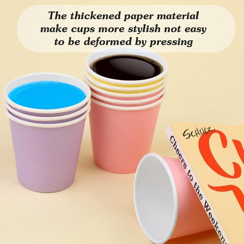 Huaiid Huaiid 3 oz 100 Packs Small Paper Cups Mouthwash Cups Bathroom Cups Disposable Espresso Cups 3 oz Paper Cups for Snack Bathroom Espresso Perfect for Home Condos Rvs Campers (Colorful) - Image 4