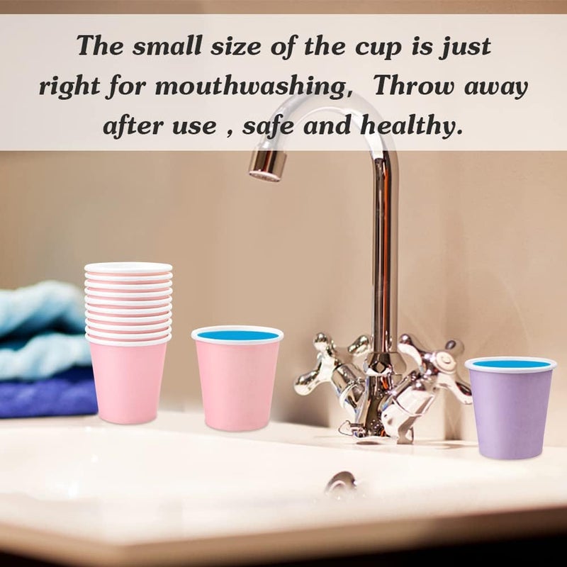 Huaiid Huaiid 3 oz 100 Packs Small Paper Cups Mouthwash Cups Bathroom Cups Disposable Espresso Cups 3 oz Paper Cups for Snack Bathroom Espresso Perfect for Home Condos Rvs Campers (Colorful) - Image 5