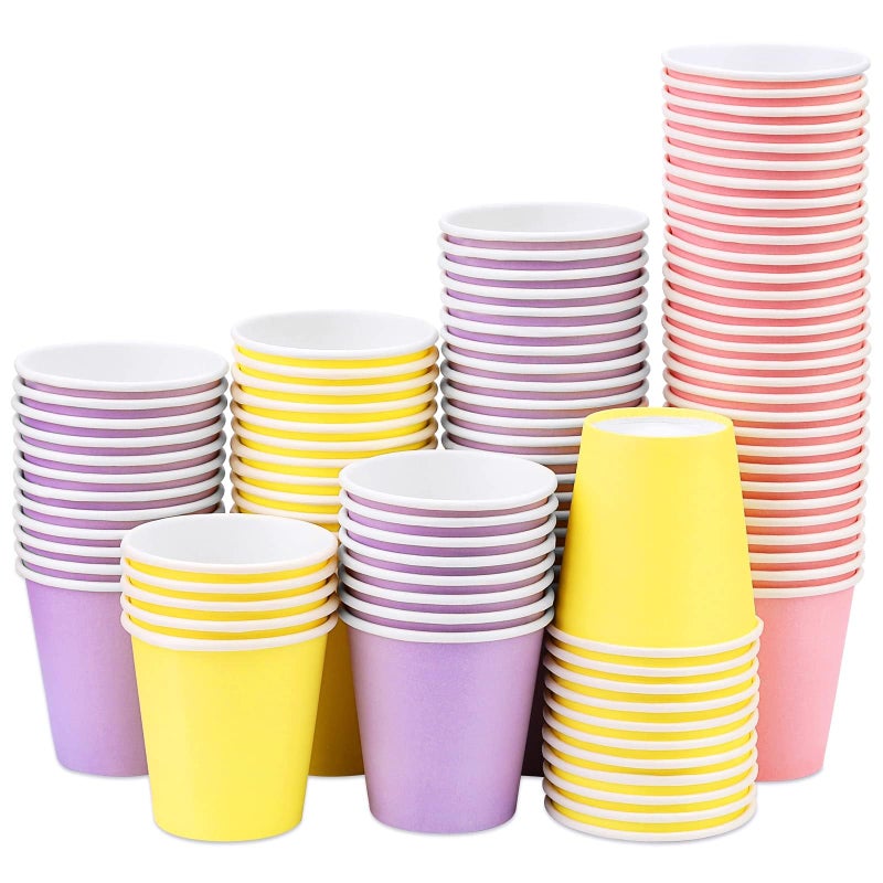 Huaiid Huaiid 3 oz 100 Packs Small Paper Cups Mouthwash Cups Bathroom Cups Disposable Espresso Cups 3 oz Paper Cups for Snack Bathroom Espresso Perfect for Home Condos Rvs Campers (Colorful) - Image 1