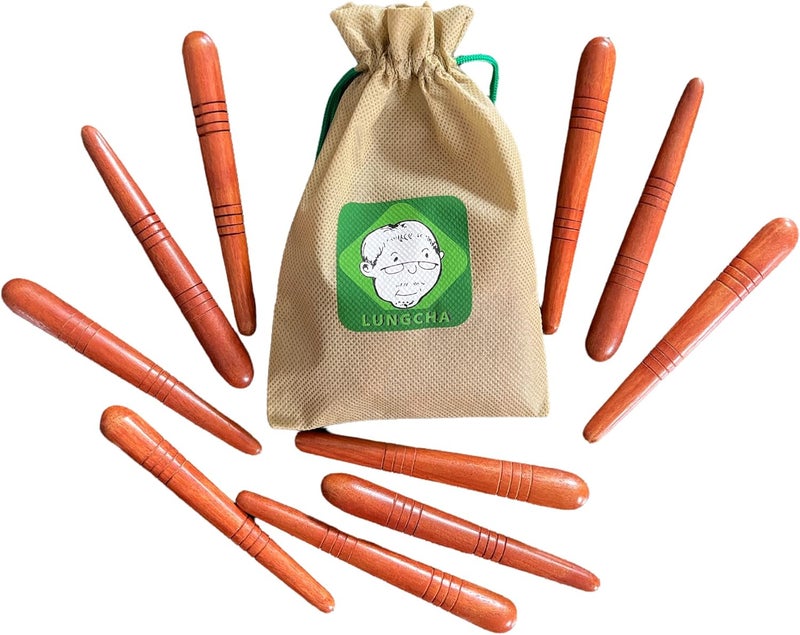 Lungcha 10pcs Foot Massager Stick Tool Kit with Usage Guide and Tools Bag for Foot Hand Back Neck Shoulder Thai Traditional Reflexology - Image 3
