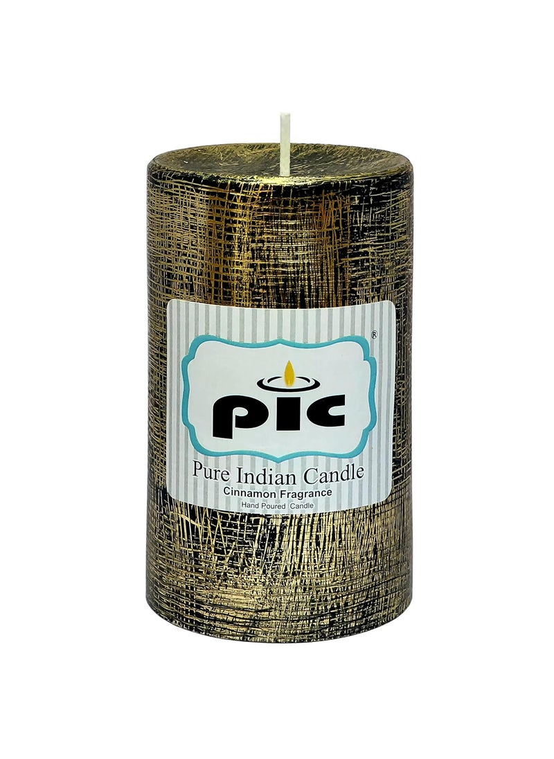 PIC PIC Pure Indian Candle Handmade Cinnamon Scented Decorative Wax Pillar Candle (Pack of 1 Pcs.) PICPC52339  - Image 1