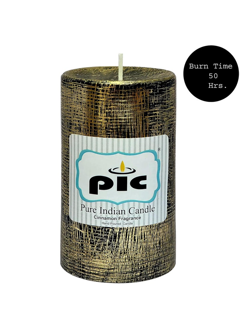 PIC PIC Pure Indian Candle Handmade Cinnamon Scented Decorative Wax Pillar Candle (Pack of 1 Pcs.) PICPC52339  - Image 3