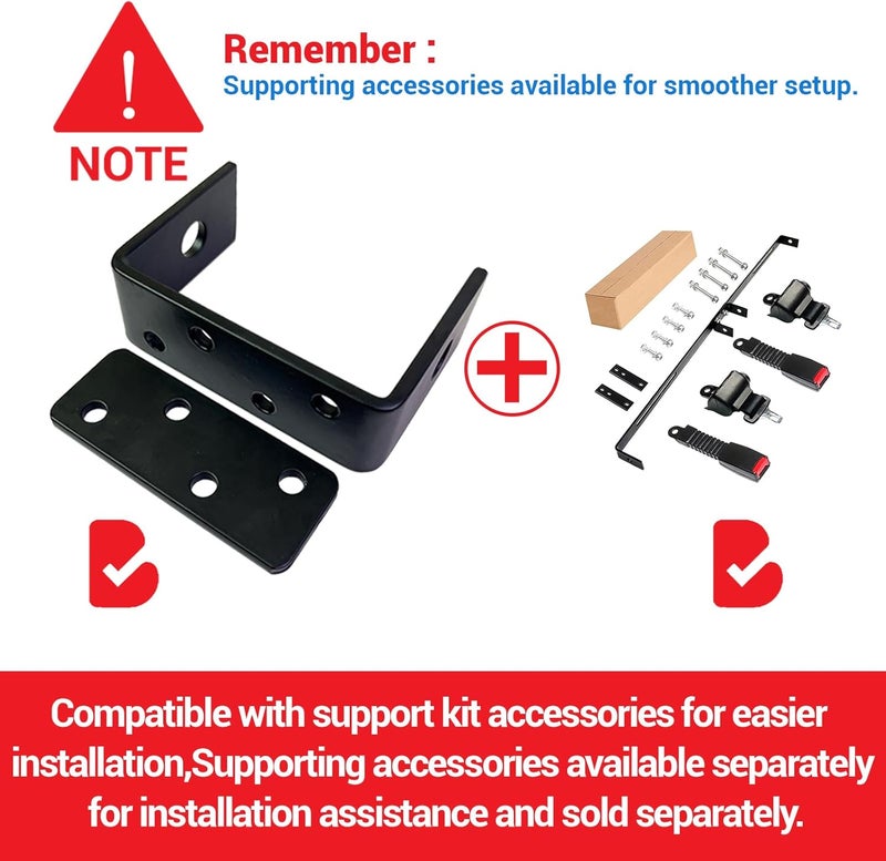 AIWEILUCK Golf Cart Retractable 42" Seat Belts with Belt Bracket Kit for Yamaha Club Car DS Precedent EZGO TXT RXV - Image 2
