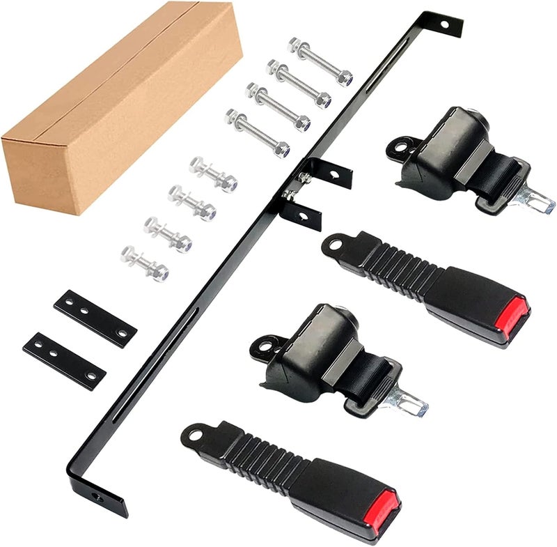 AIWEILUCK Golf Cart Retractable 42" Seat Belts with Belt Bracket Kit for Yamaha Club Car DS Precedent EZGO TXT RXV - Image 1
