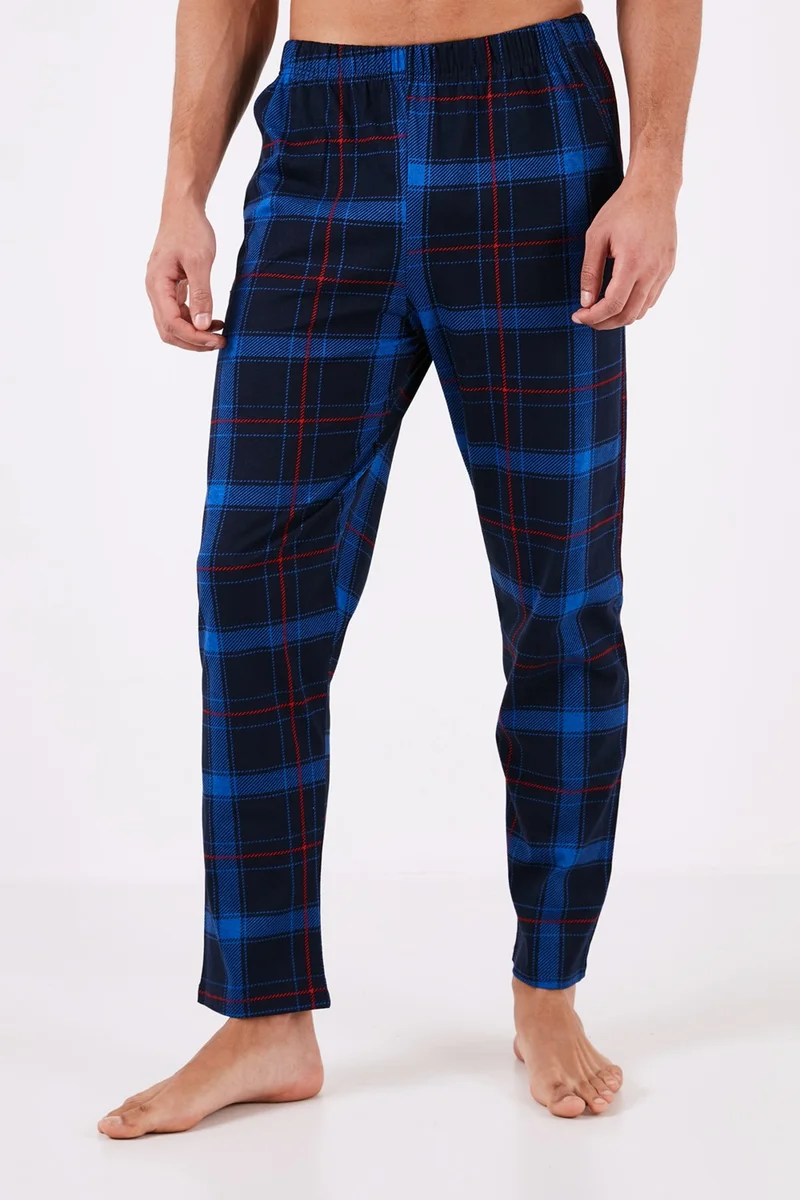 Buratti Plaid Cotton Regular Fit Short Sleeve Pajama Set Men's Pajama Set 6572006