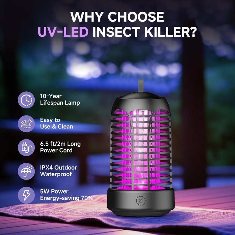 AILEDA Electric Insect Killer, 20 W UV Mosquito Lamp, Fly Trap, Electric IPX4 Waterproof, High Voltage Mosquito Killer, Mosquito Trap, Fly Killer for Indoor Bedrooms and Gardens - Image 3