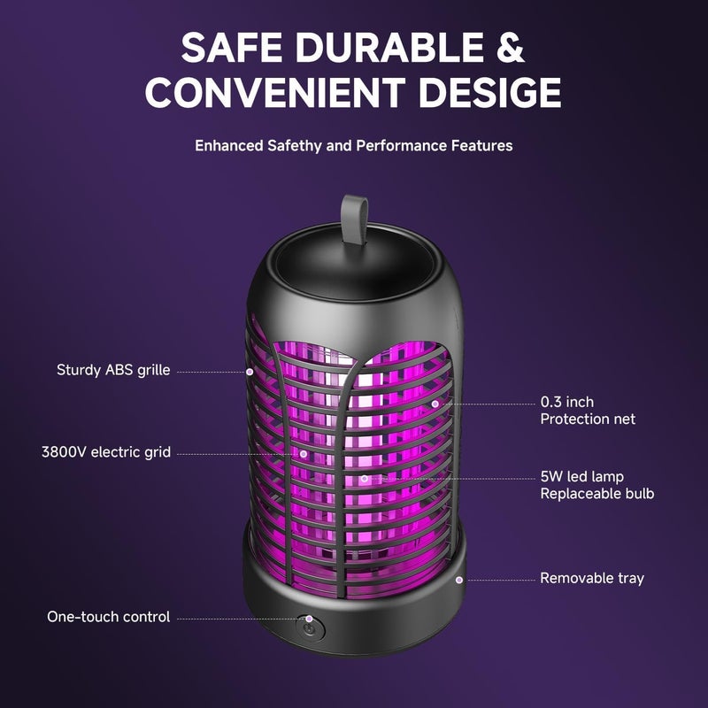 AILEDA Electric Insect Killer, 20 W UV Mosquito Lamp, Fly Trap, Electric IPX4 Waterproof, High Voltage Mosquito Killer, Mosquito Trap, Fly Killer for Indoor Bedrooms and Gardens - Image 5